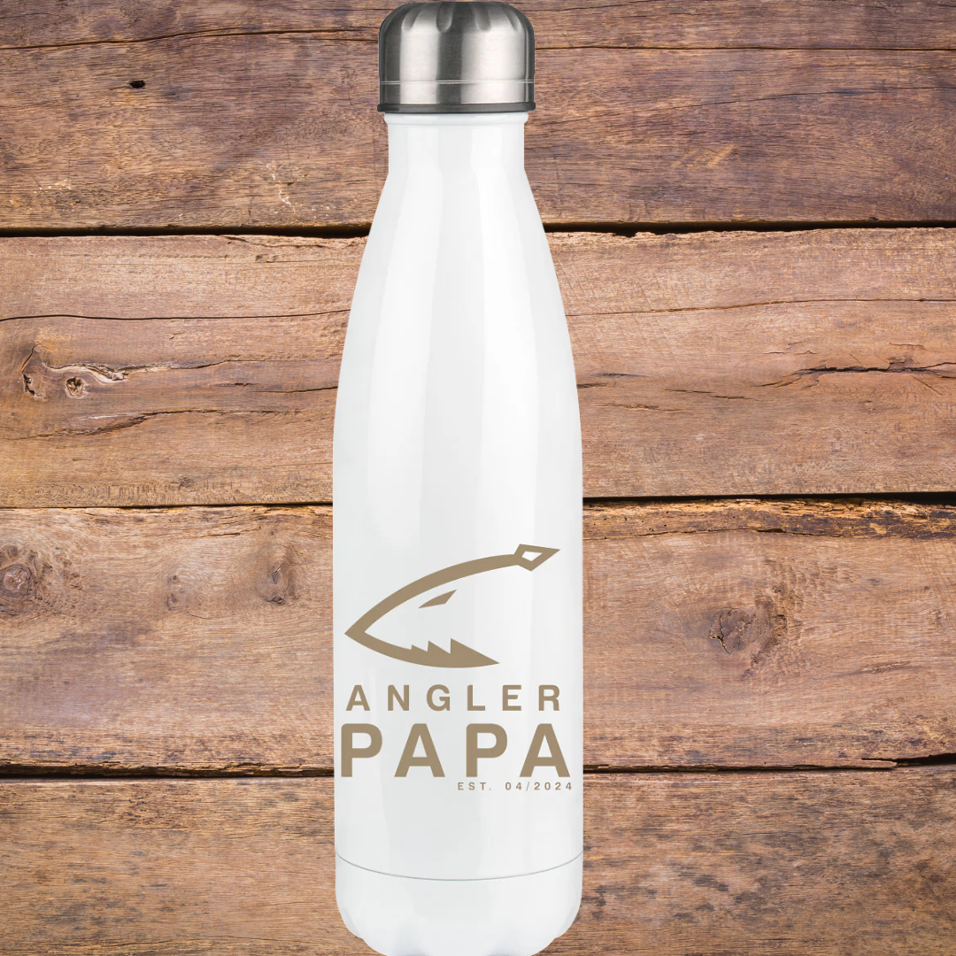 Angler PAPA, Datum personalisierbar, - Thermoflasche 500ml