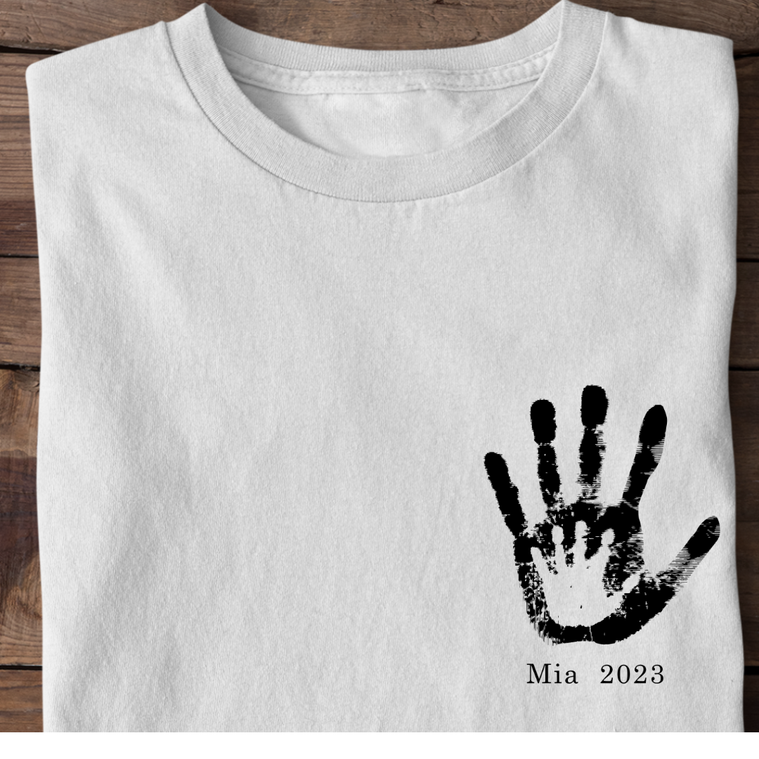 Handabdruck Shirt, Name und Datum personalisierbar,  - Premium Shirt