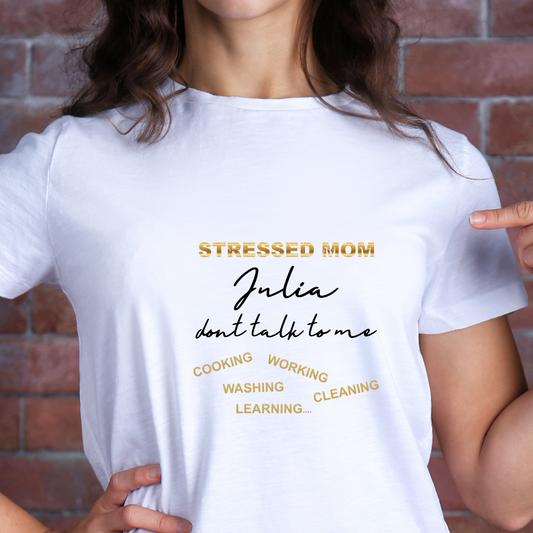 STRESSED MOM, Name personalisierbar - Ladies Premium Shirt