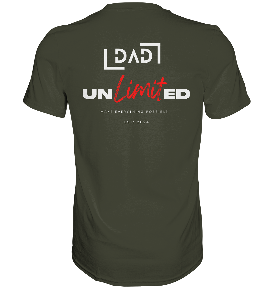 DAD unlimited Backprint, Datum personalisierbar - Premium Shirt