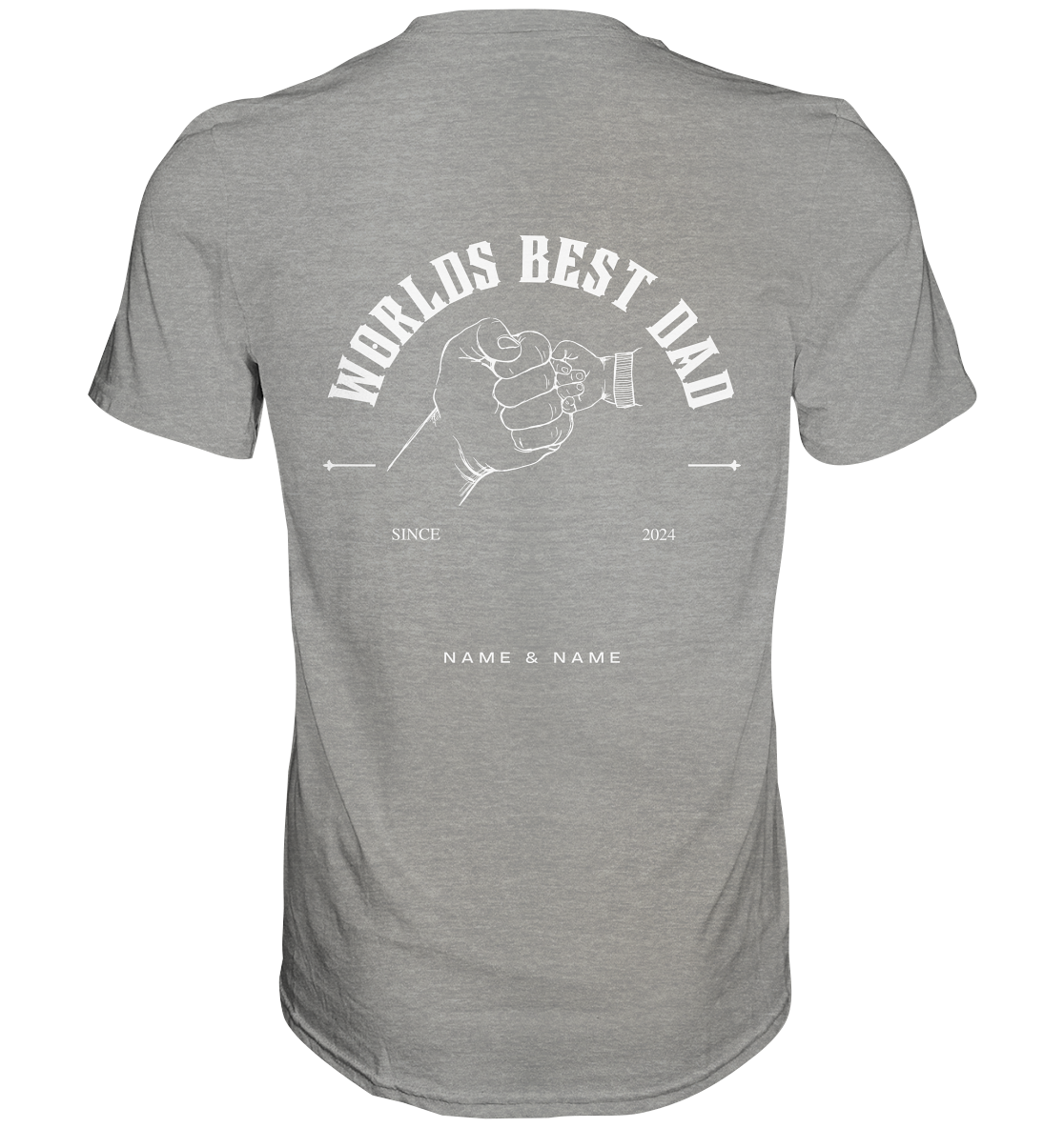 Worlds Best DAD, Backprint, Namen und Datum personalisierbar,  - Premium Shirt