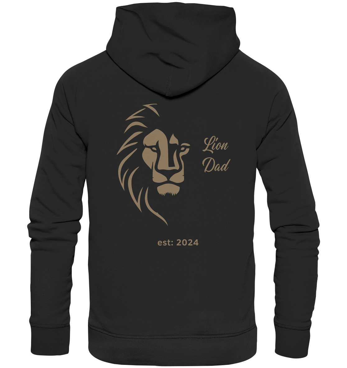 Lion DAD Backprint Hoodie, Datum personalisierbar - Premium Unisex Hoodie