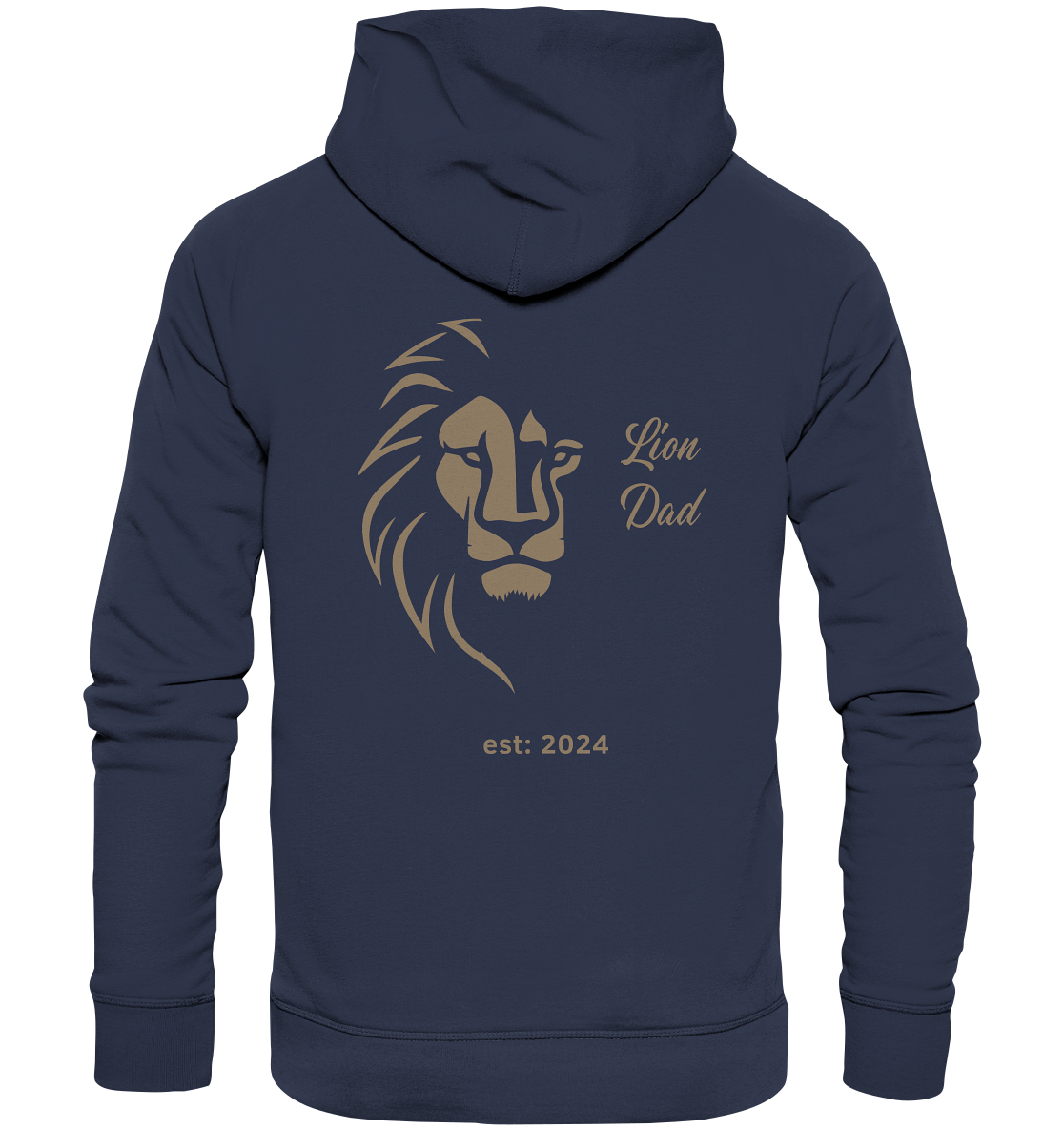 Lion DAD Backprint Hoodie, Datum personalisierbar - Premium Unisex Hoodie