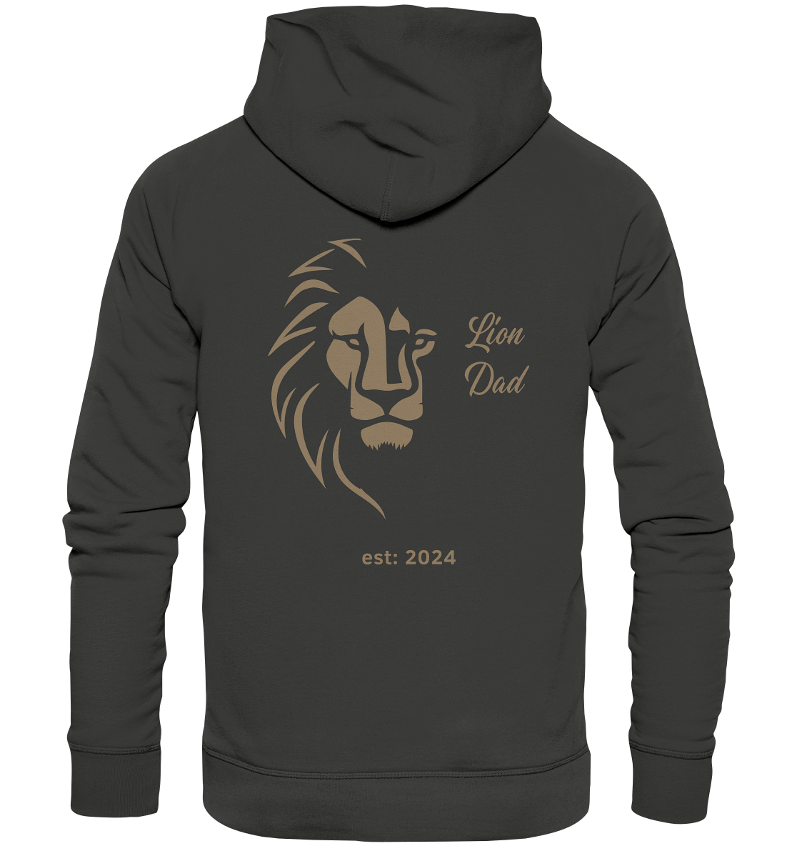 Lion DAD Backprint Hoodie, Datum personalisierbar - Premium Unisex Hoodie