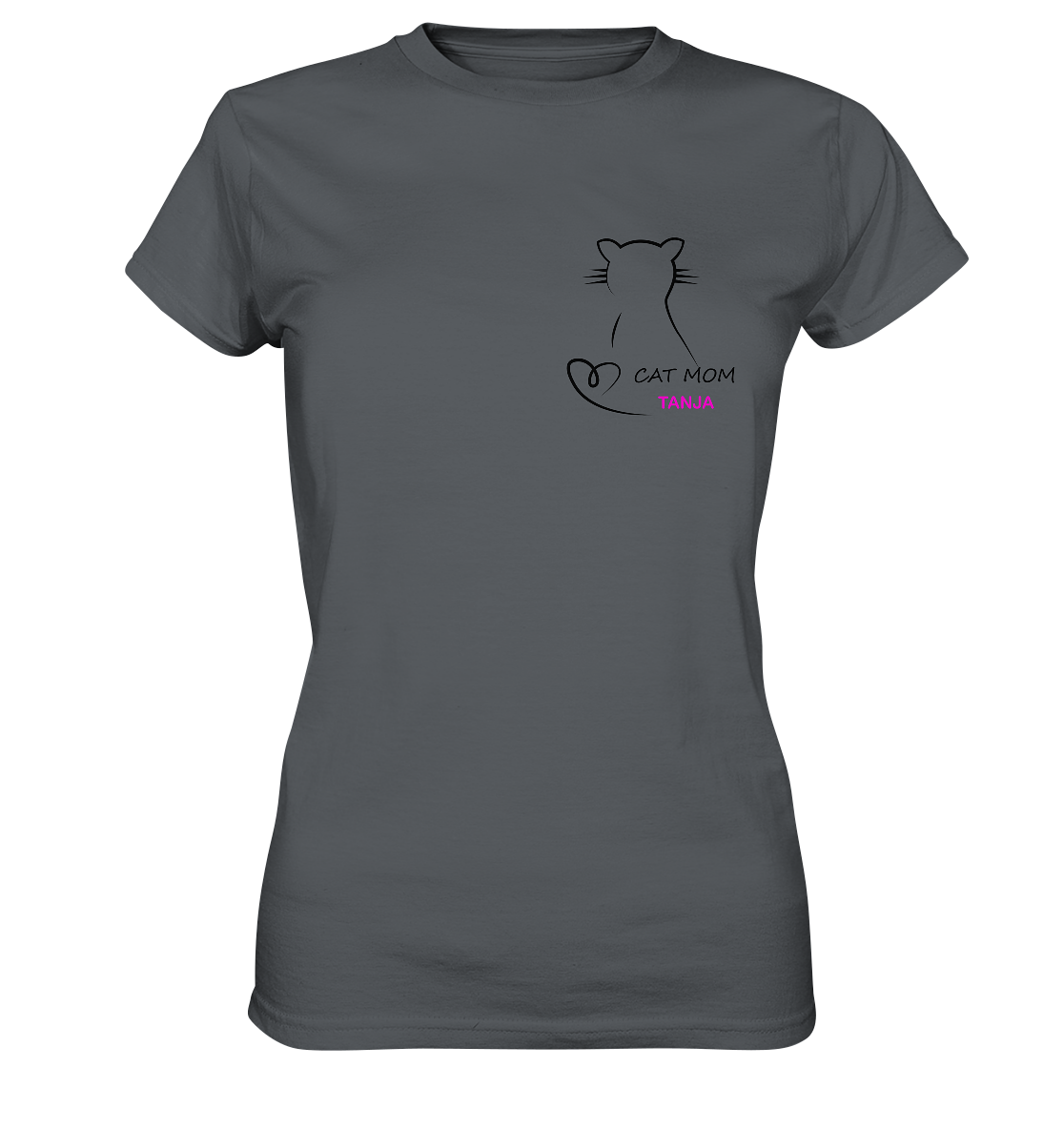 CAT MOM, Name personalisierbar, versch. Farben - Ladies Premium Shirt