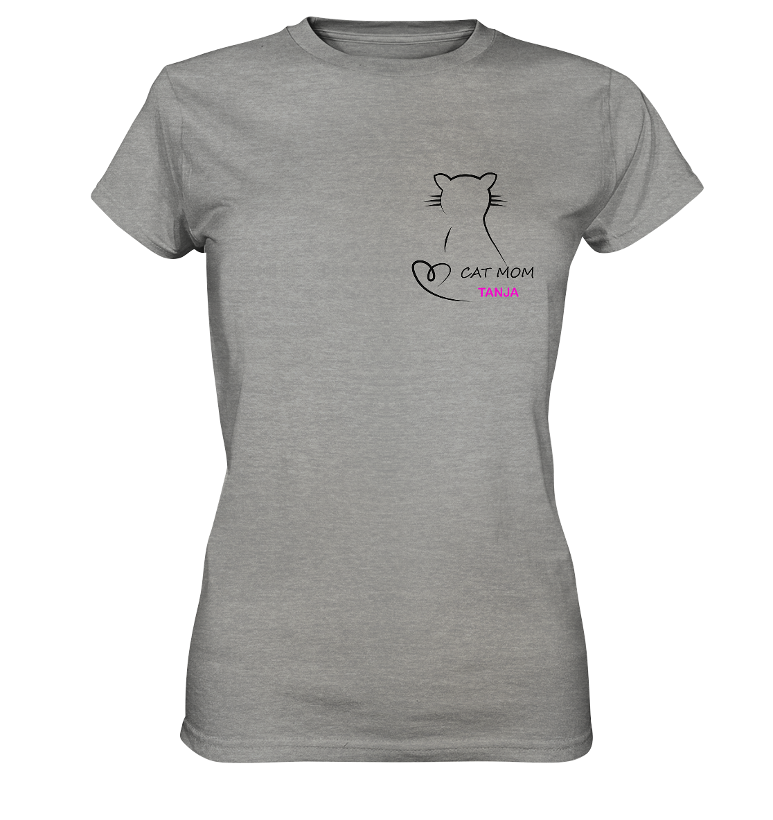 CAT MOM, Name personalisierbar, versch. Farben - Ladies Premium Shirt