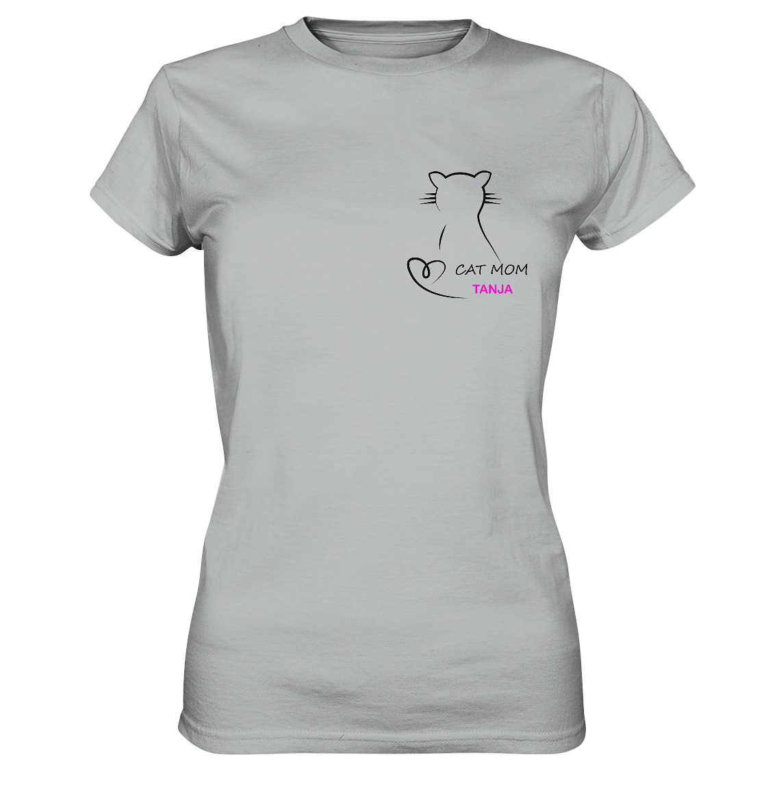 CAT MOM, Name personalisierbar, versch. Farben - Ladies Premium Shirt