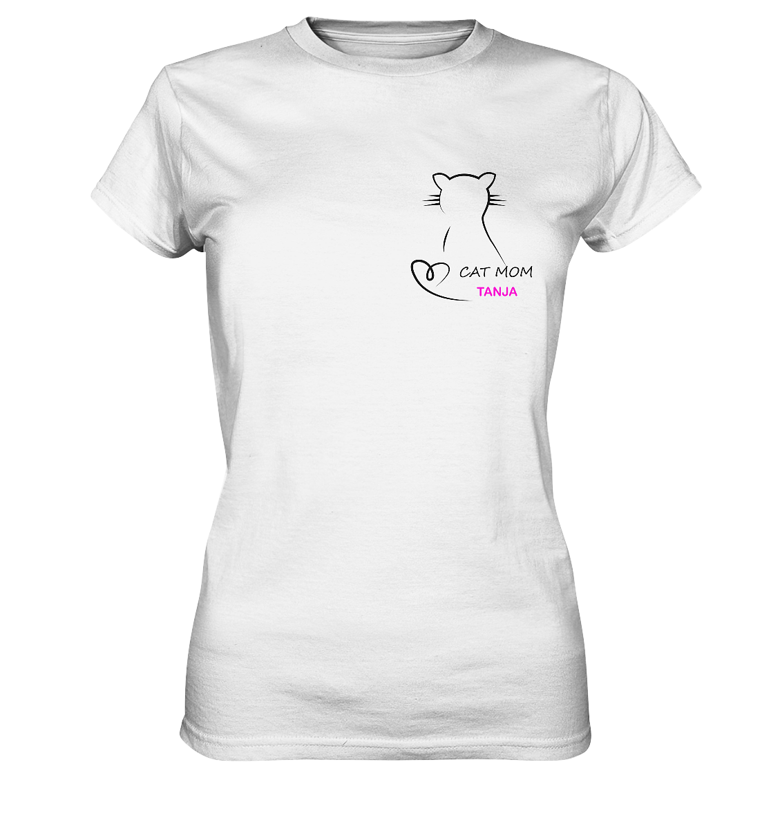 CAT MOM, Name personalisierbar, versch. Farben - Ladies Premium Shirt