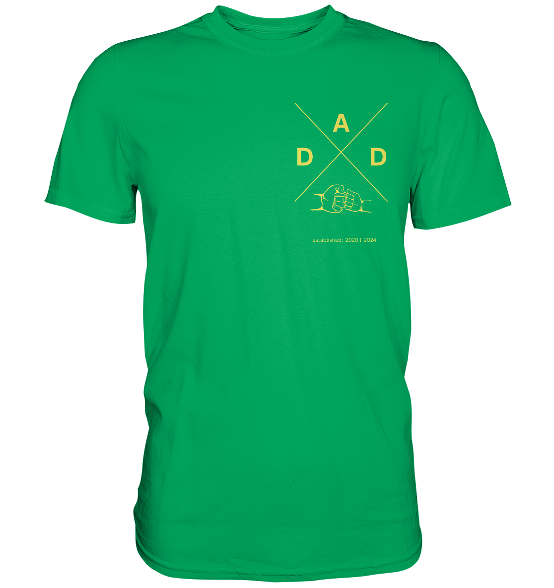 DAD Cross mit Faust, Datum personalisierbar - Premium Shirt