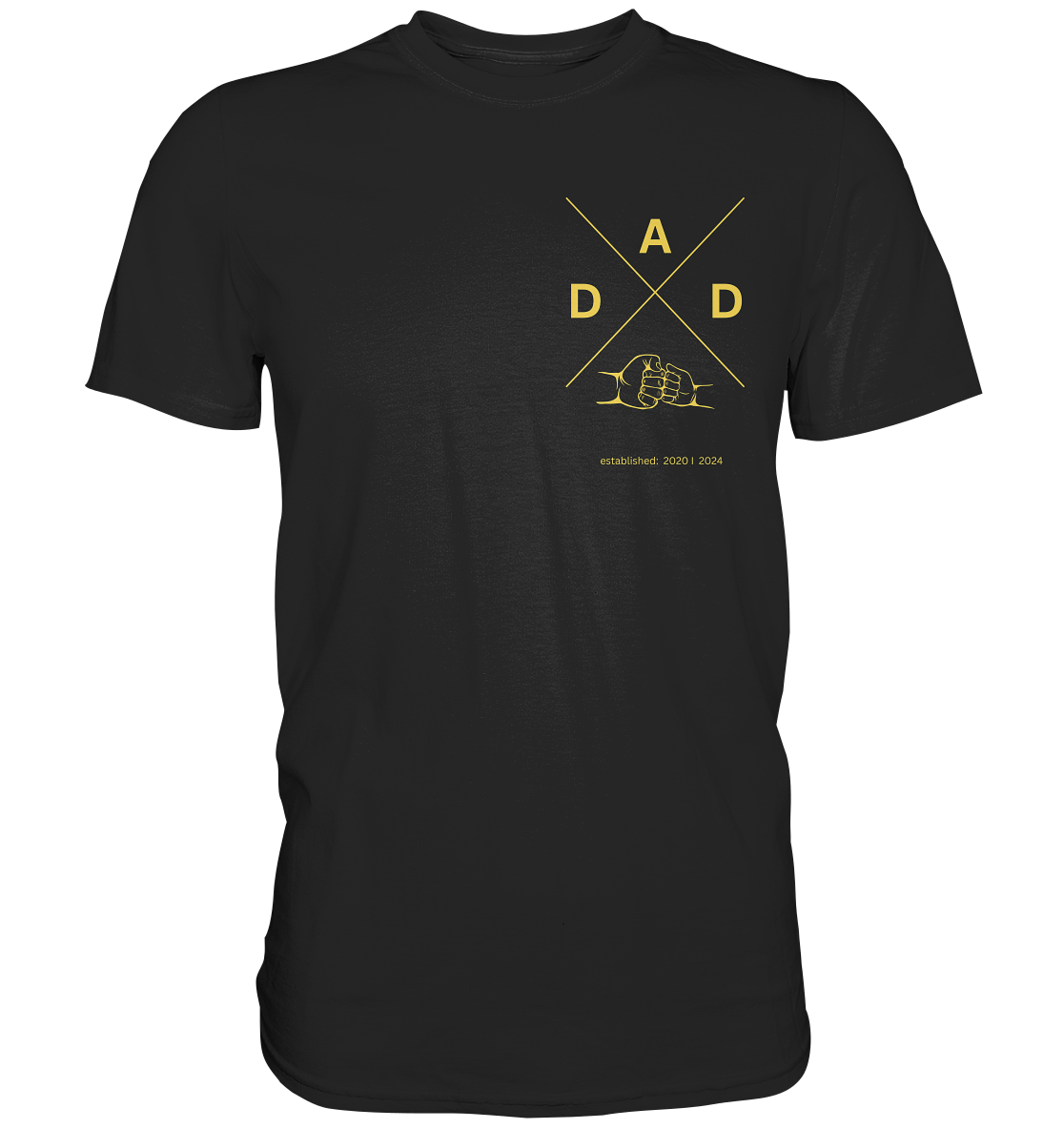 DAD Cross mit Faust, Datum personalisierbar - Premium Shirt