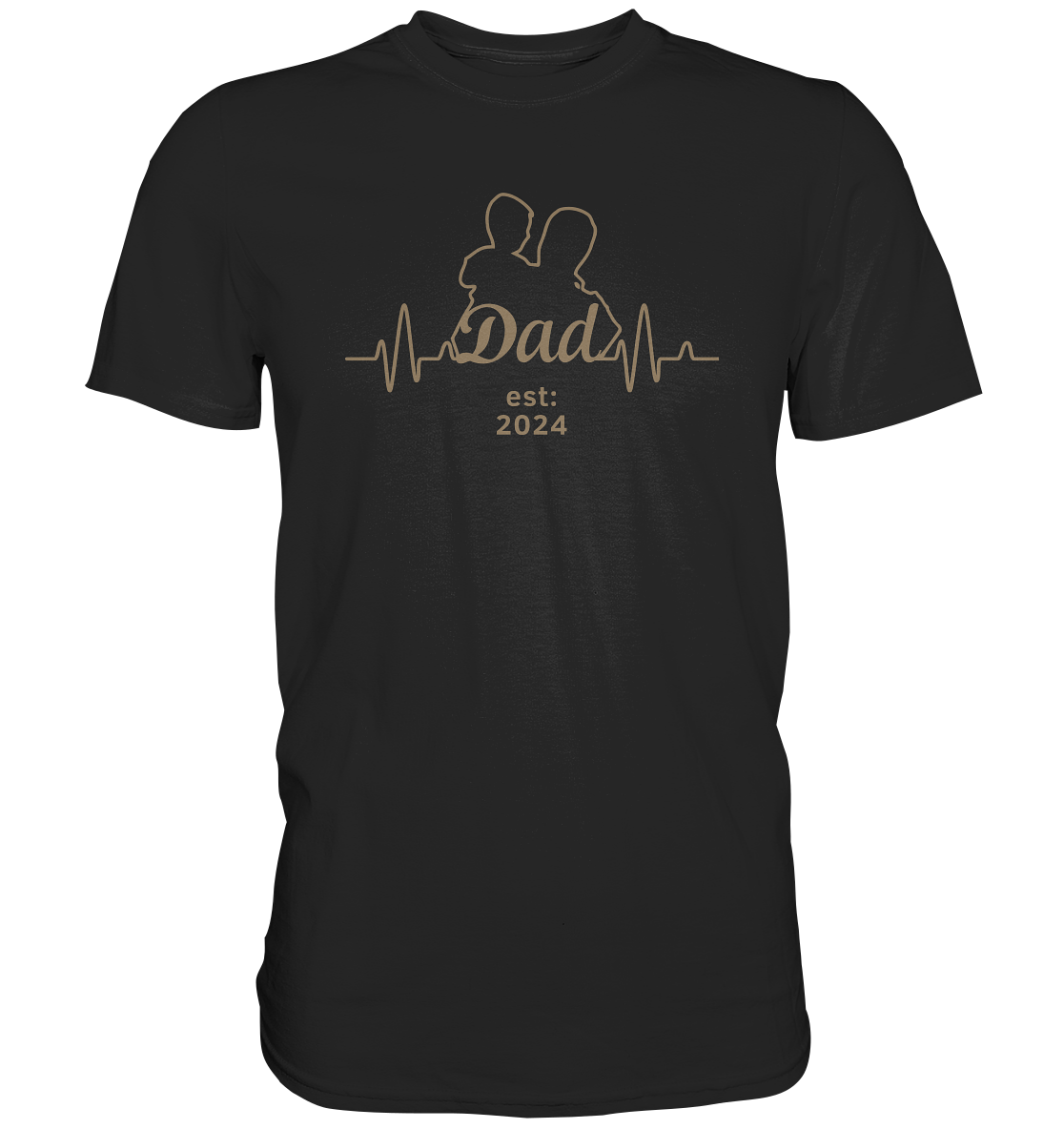 Herzschlag DAD, Datum personalisierbar - Premium Shirt