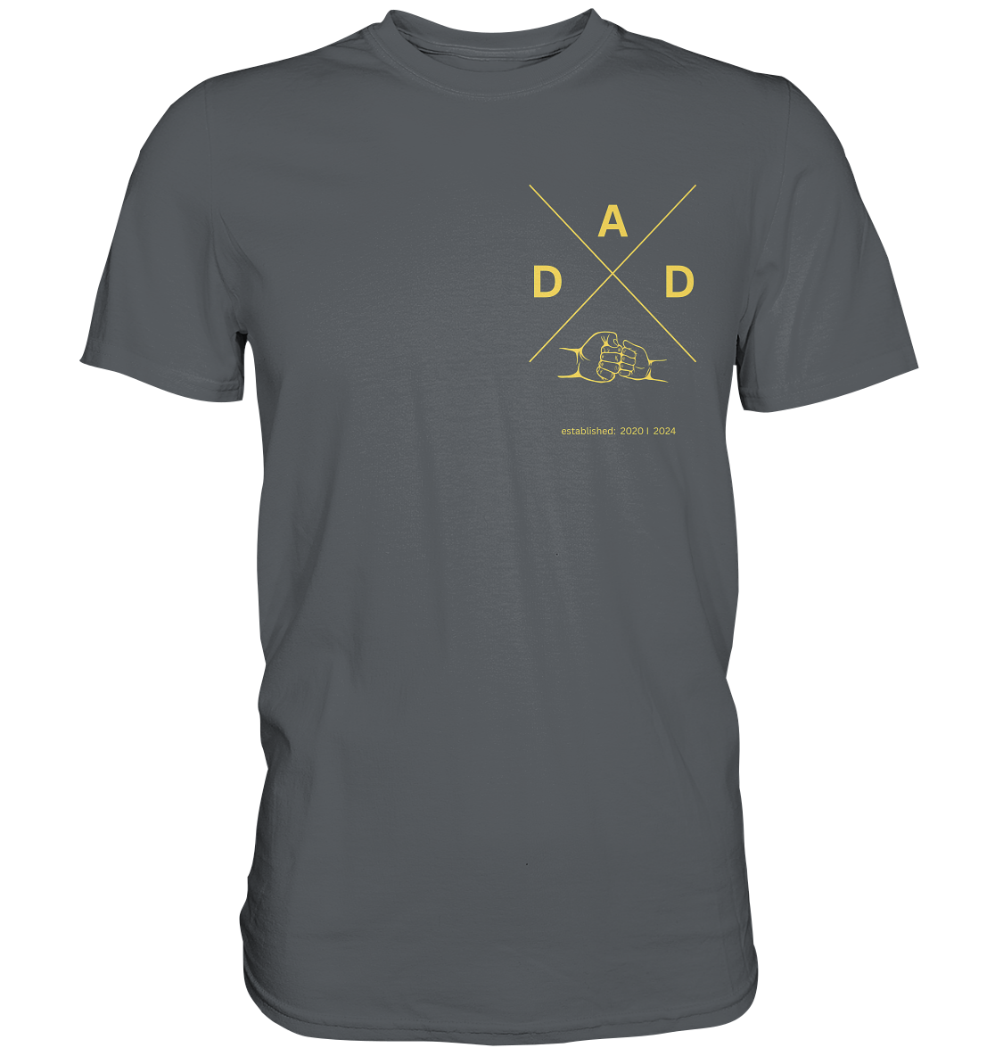 DAD Cross mit Faust, Datum personalisierbar - Premium Shirt