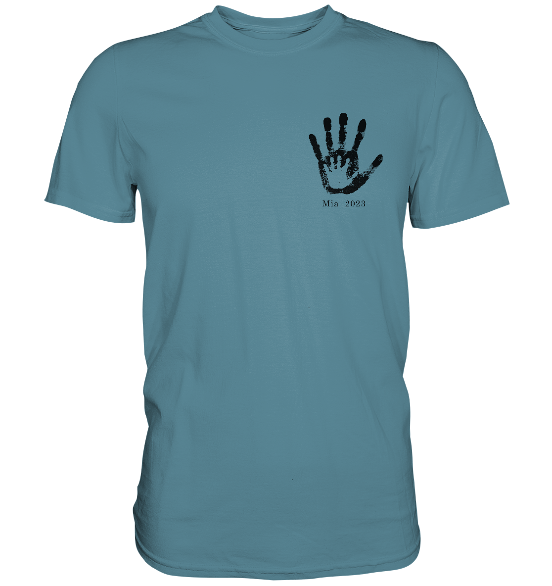 Handabdruck Shirt, Name und Datum personalisierbar,  - Premium Shirt