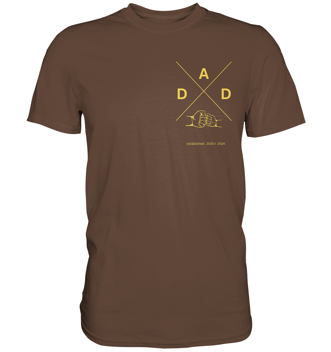 DAD Cross mit Faust, Datum personalisierbar - Premium Shirt