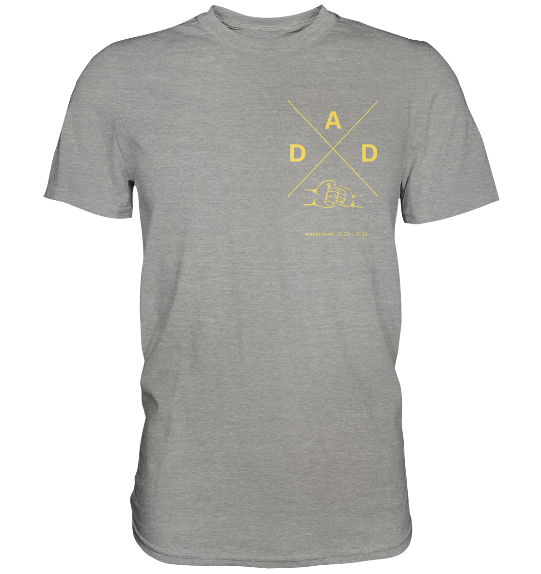 DAD Cross mit Faust, Datum personalisierbar - Premium Shirt