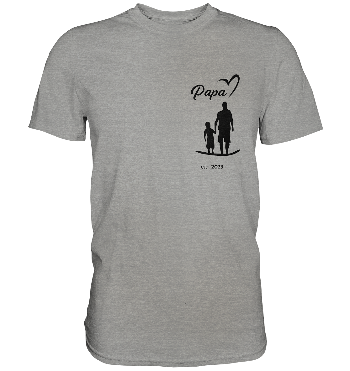 Papa - Herz, Datum personalisierbar - Premium Shirt