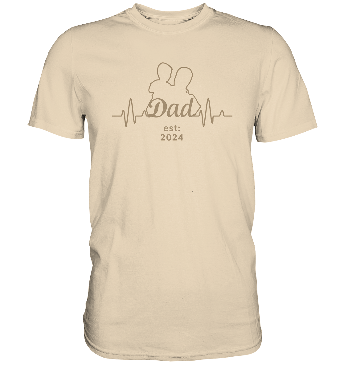 Herzschlag DAD, Datum personalisierbar - Premium Shirt