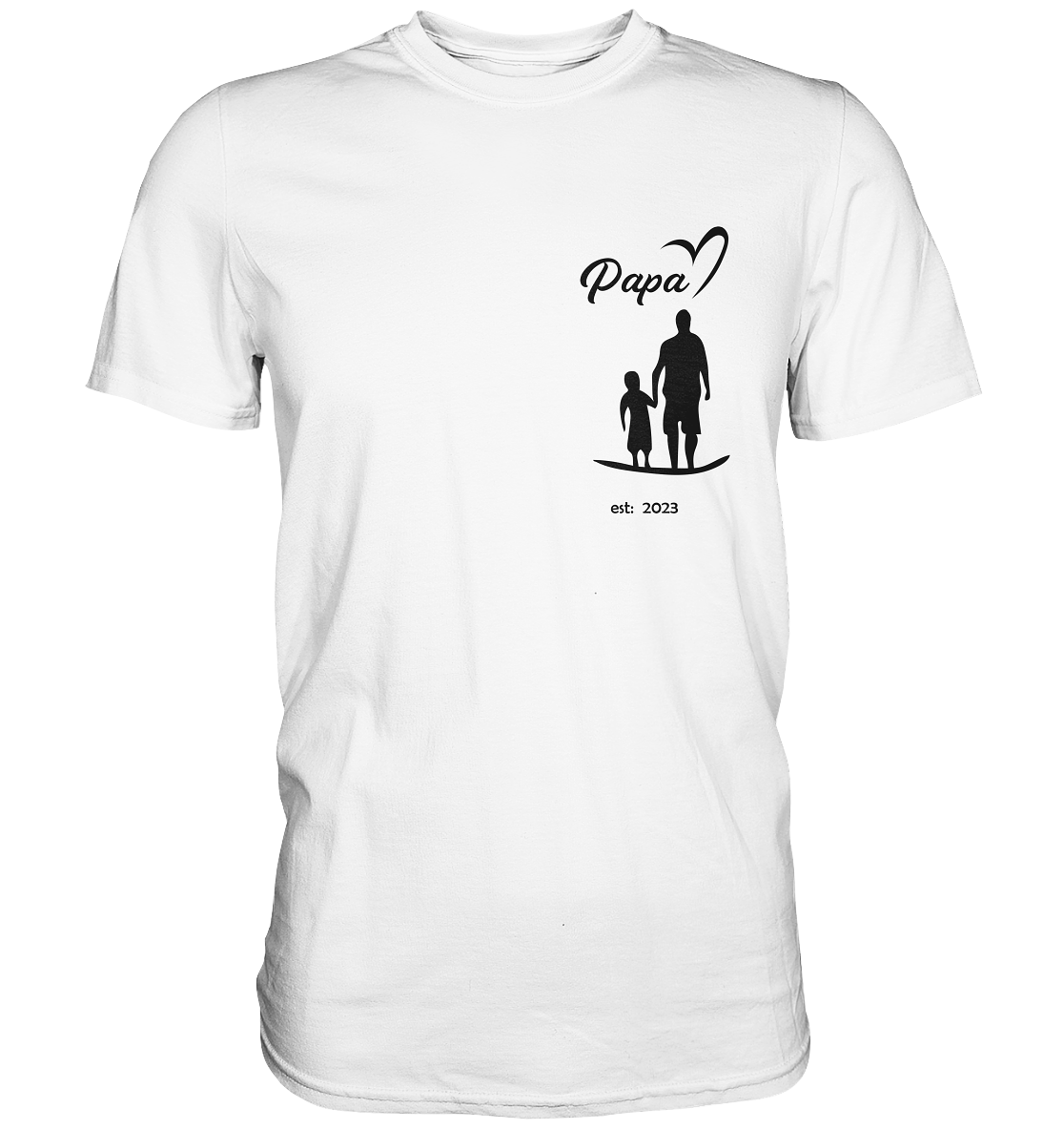 Papa - Herz, Datum personalisierbar - Premium Shirt