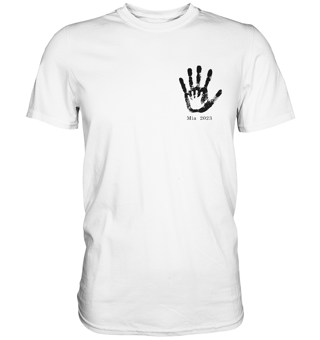 Handabdruck Shirt, Name und Datum personalisierbar,  - Premium Shirt