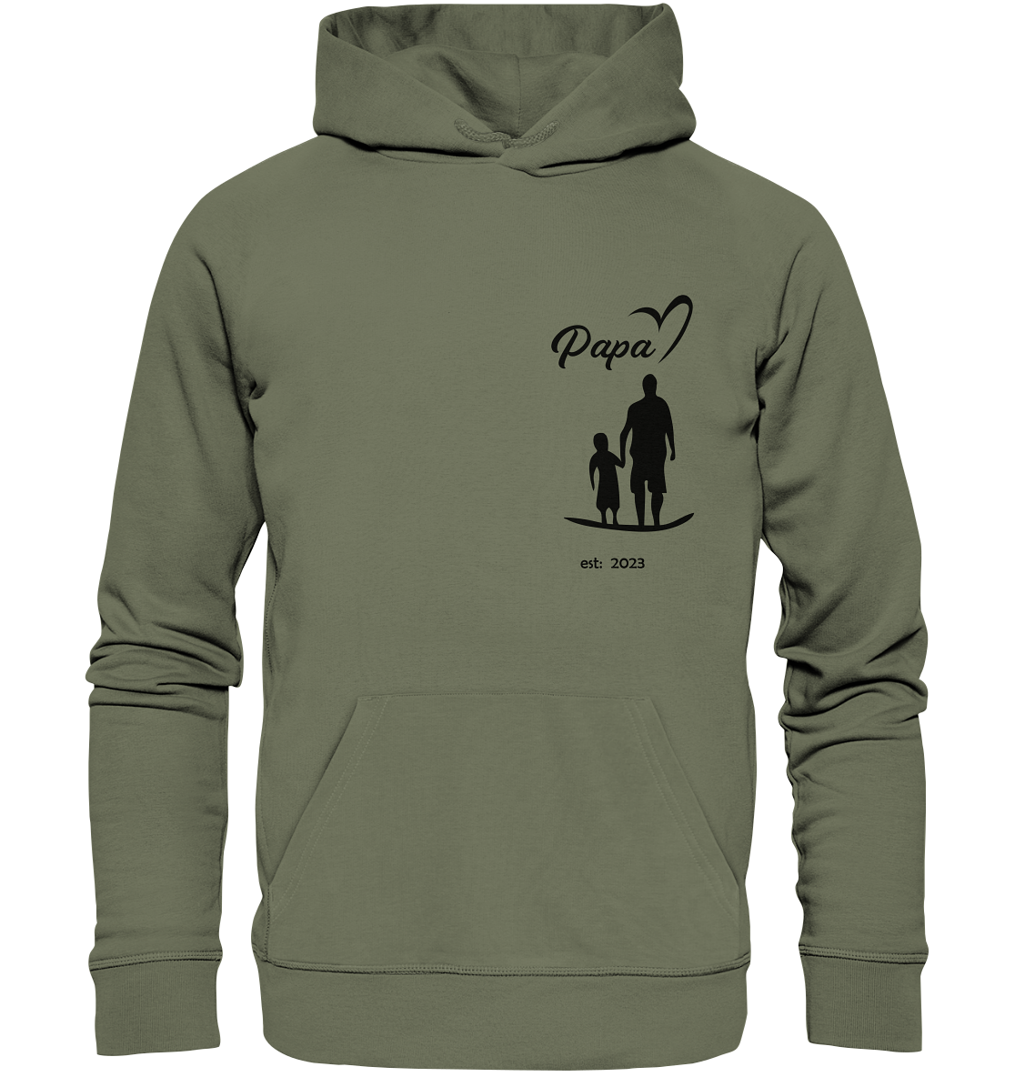 Papa Herz Hoodie, Datum personalisierbar - Premium Unisex Hoodie