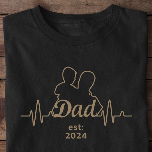 Herzschlag DAD, Datum personalisierbar - Premium Shirt