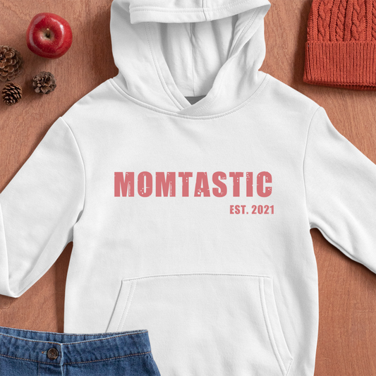 Momtastic Hoodie weiß - Datum personalisierbar