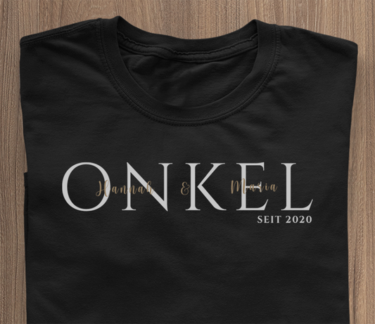 ONKEL seit... T-Shirt schwarz - Namen personalisierbar