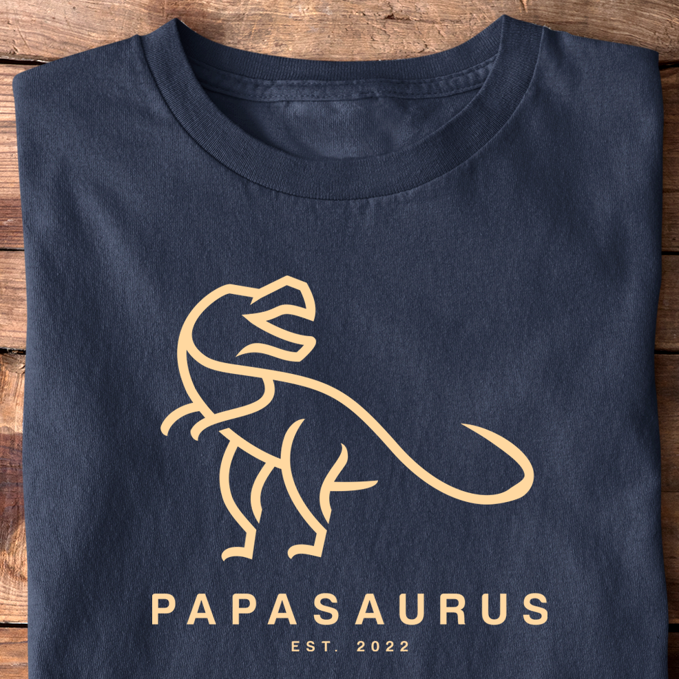 Papasaurus T-Shirt - Datum personaliséiert