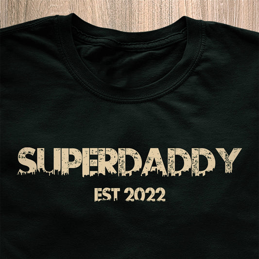 Superdaddy T-Shirt - Datum personalisierbar