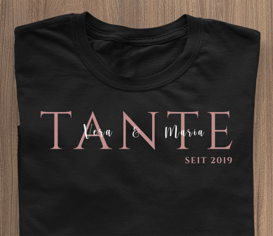 AUNT since... T-Shirt black - personalisable