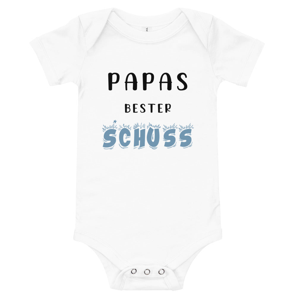 Papas bester Schuss - Babybody kurzarm weiß