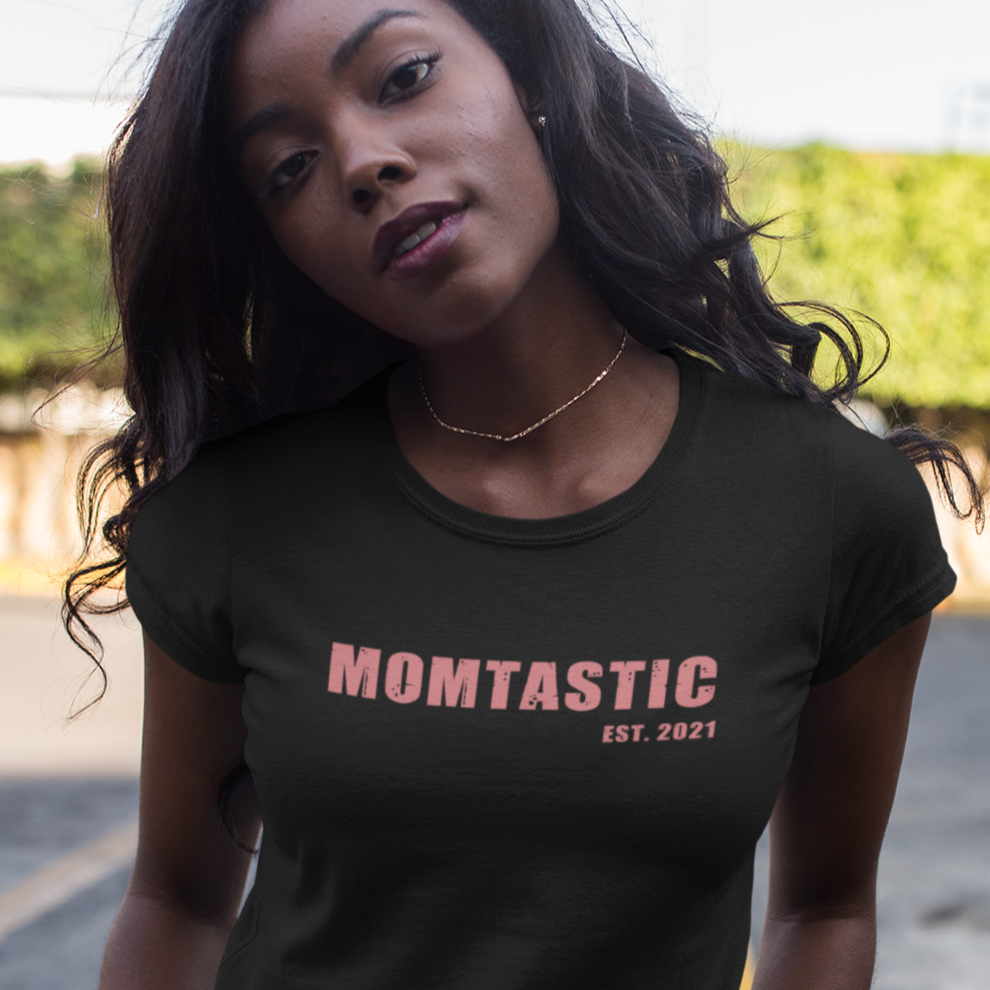 Momtastic T-Shirt schwarz - Datum personalisierbar