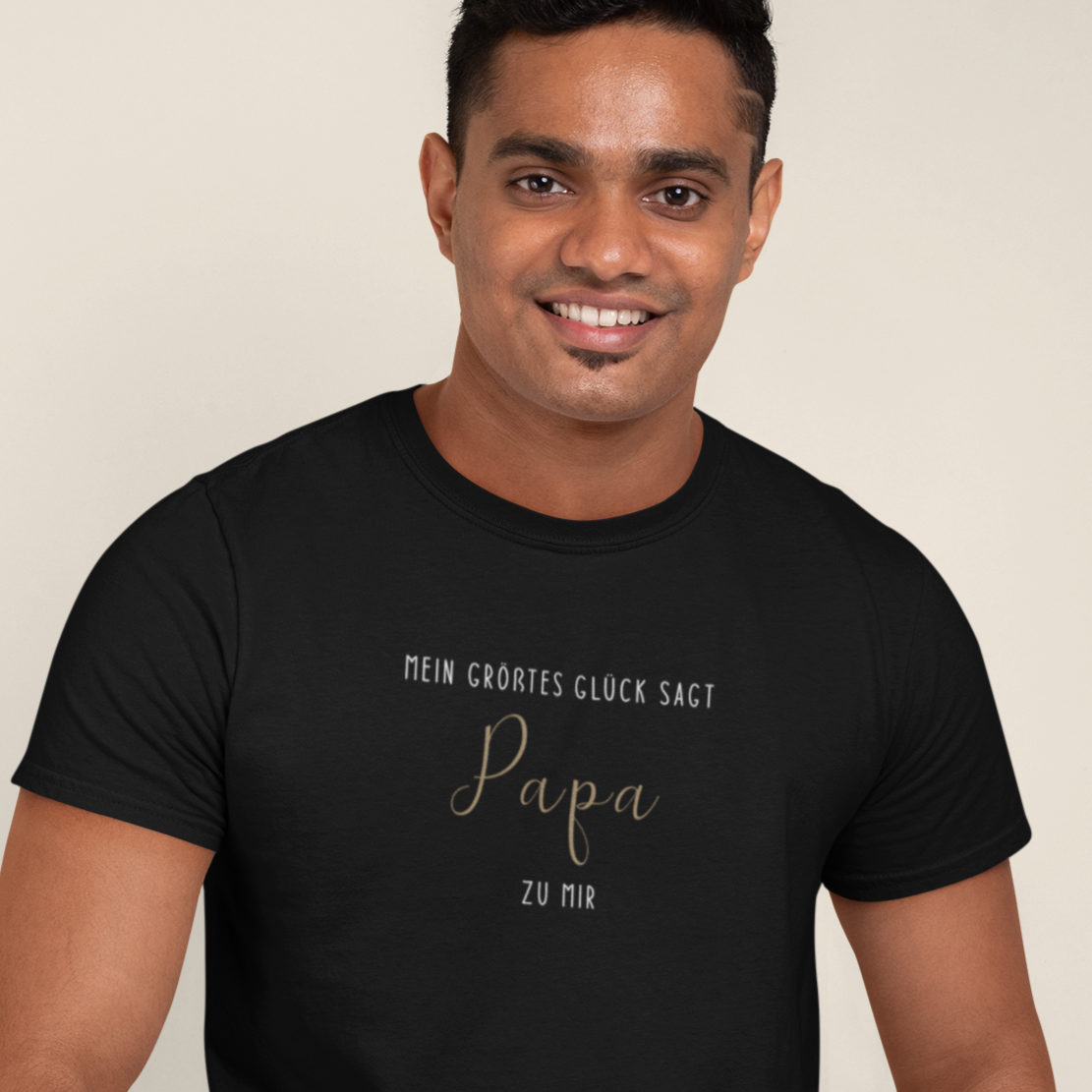 Mein größtes Glück sagt PAPA zu mir - T-Shirt schwarz