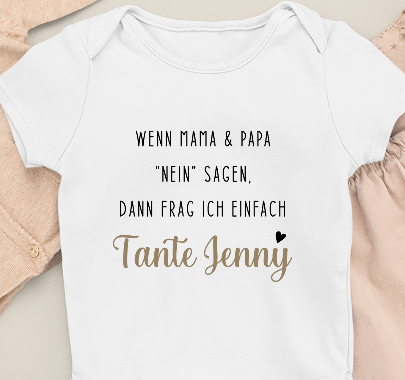 ...dann frag ich "Name" - Bio-Babybody weiß - Name personalisiert