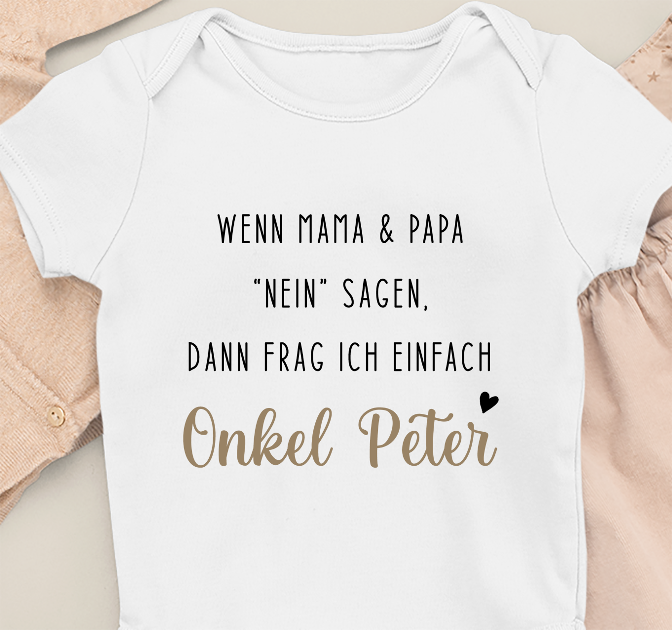 ...dann frag ich "Name" - Bio-Babybody weiß - Name personalisiert