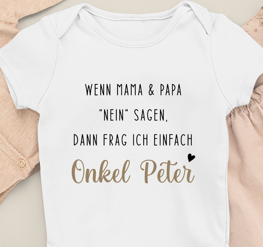 ...dann frag ich "Name" - Bio-Babybody weiß - Name personalisiert