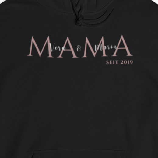 Personalisierbares MAMA Hoodie schwarz
