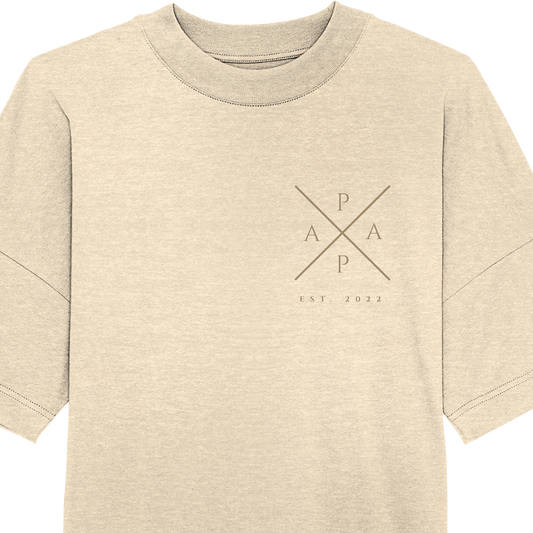 Papa Cross Oversized Shirt - Datum personalisierbar - 100% Bio-Baumwolle