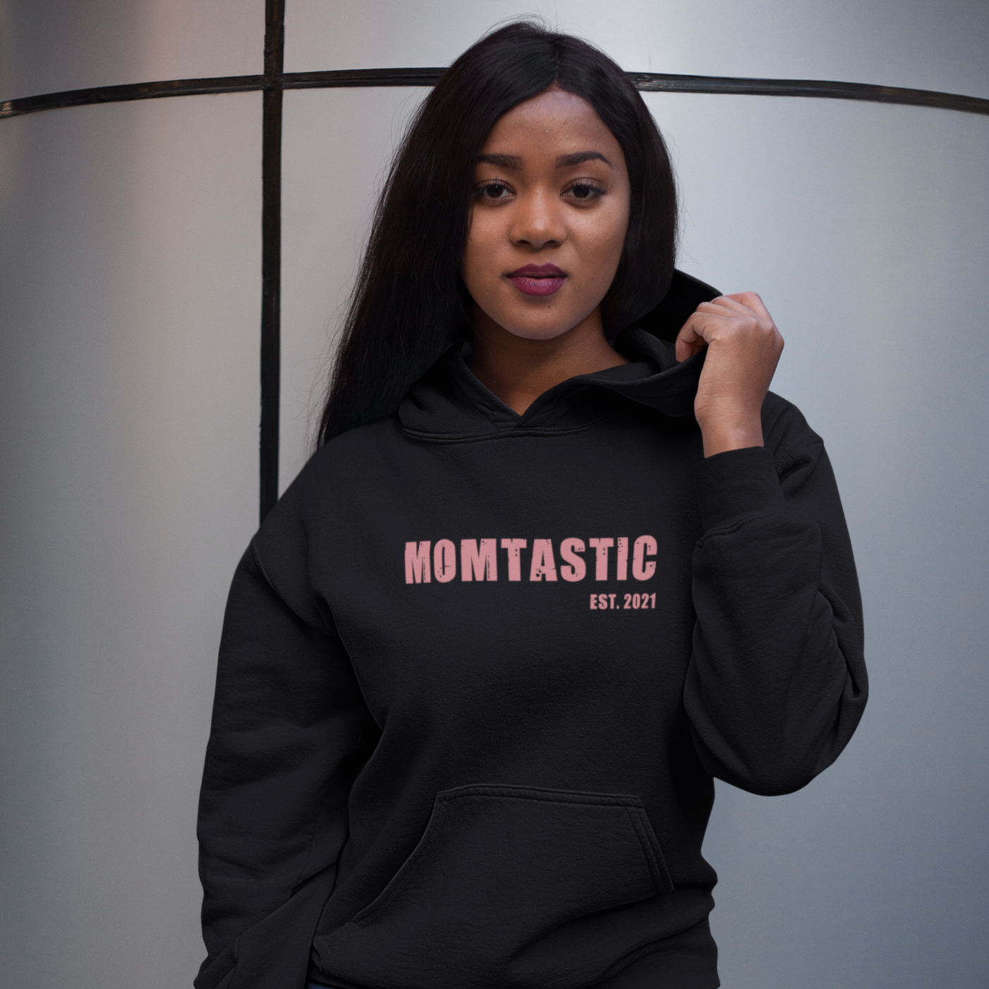 Momtastic Hoodie black - date personalisable