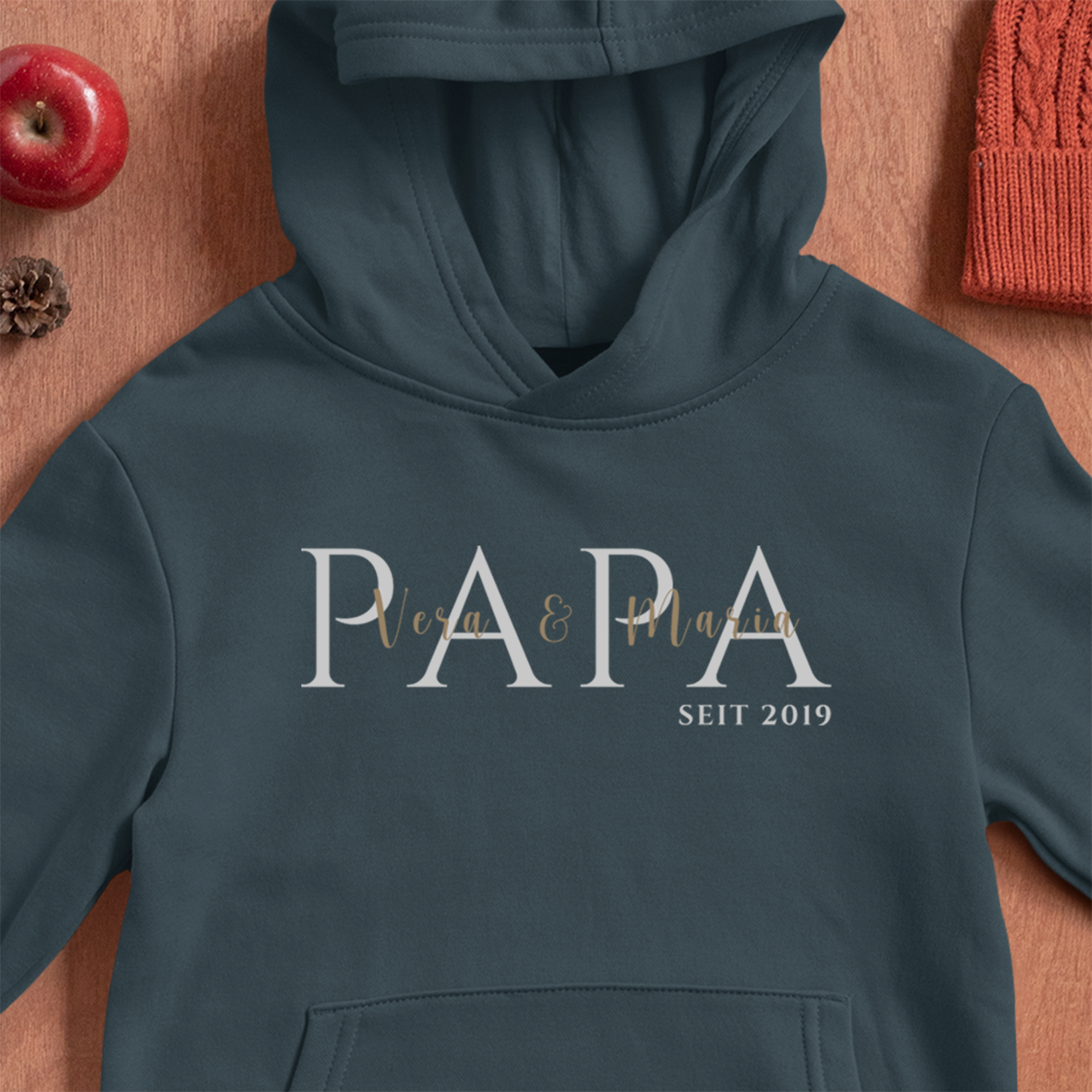 PAPA seit... Hoodie navy - Namen personalisierbar