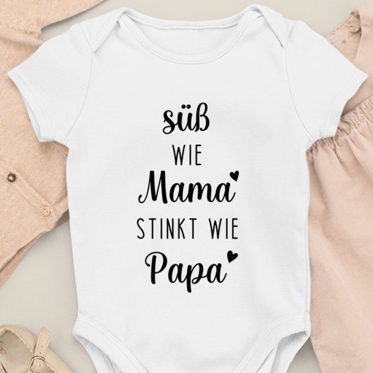 Süß wie Mama, stinkt wie Papa - Bio-Babybody weiß
