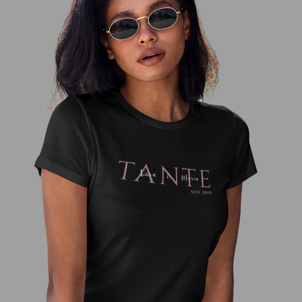 AUNT since... T-Shirt black - personalisable