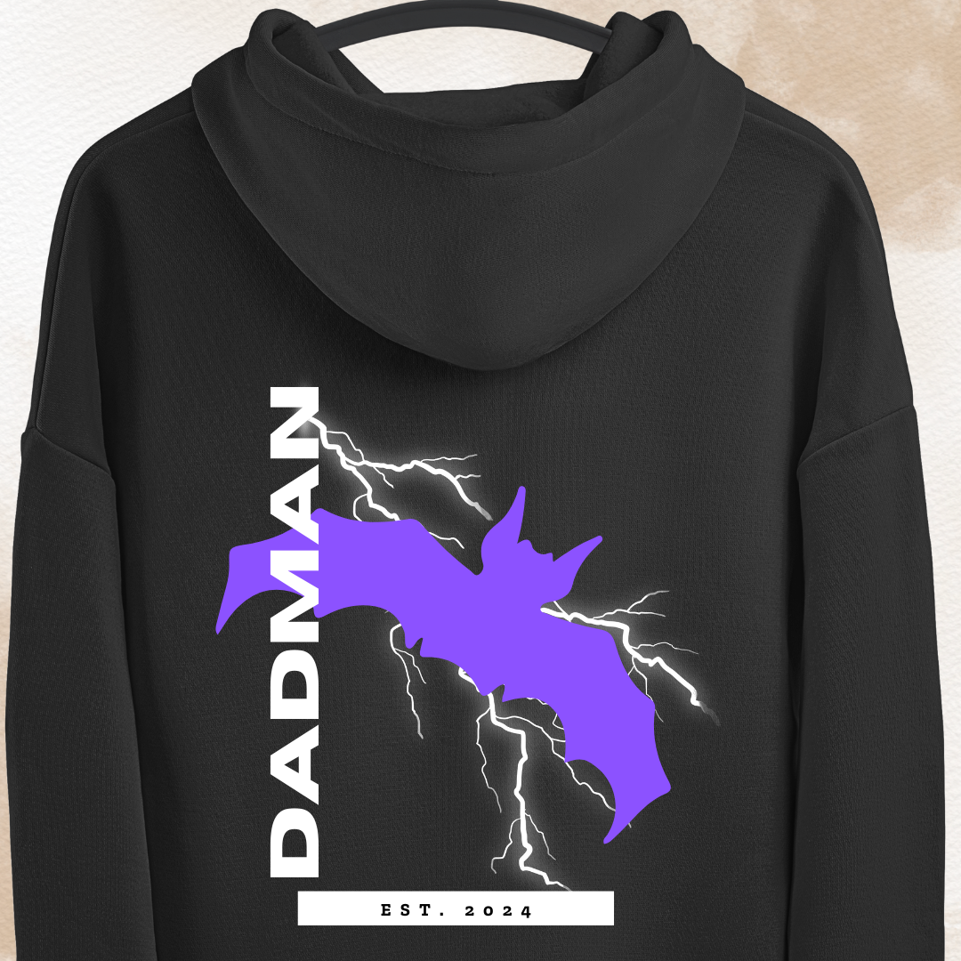 Dadman streetwear backprint, fecha personalizable - sudadera con capucha unisex premium