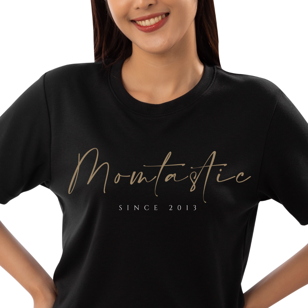 Momtastic SINCE T-Shirt schwaarz - date personaliséierbar