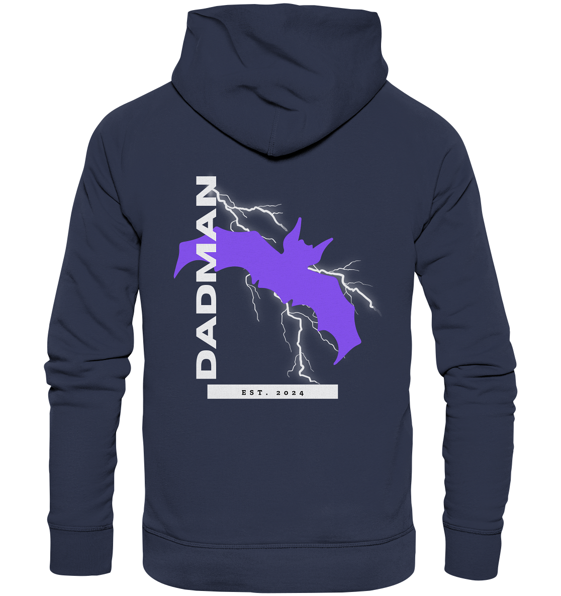 Dadman streetwear backprint, fecha personalizable - sudadera con capucha unisex premium