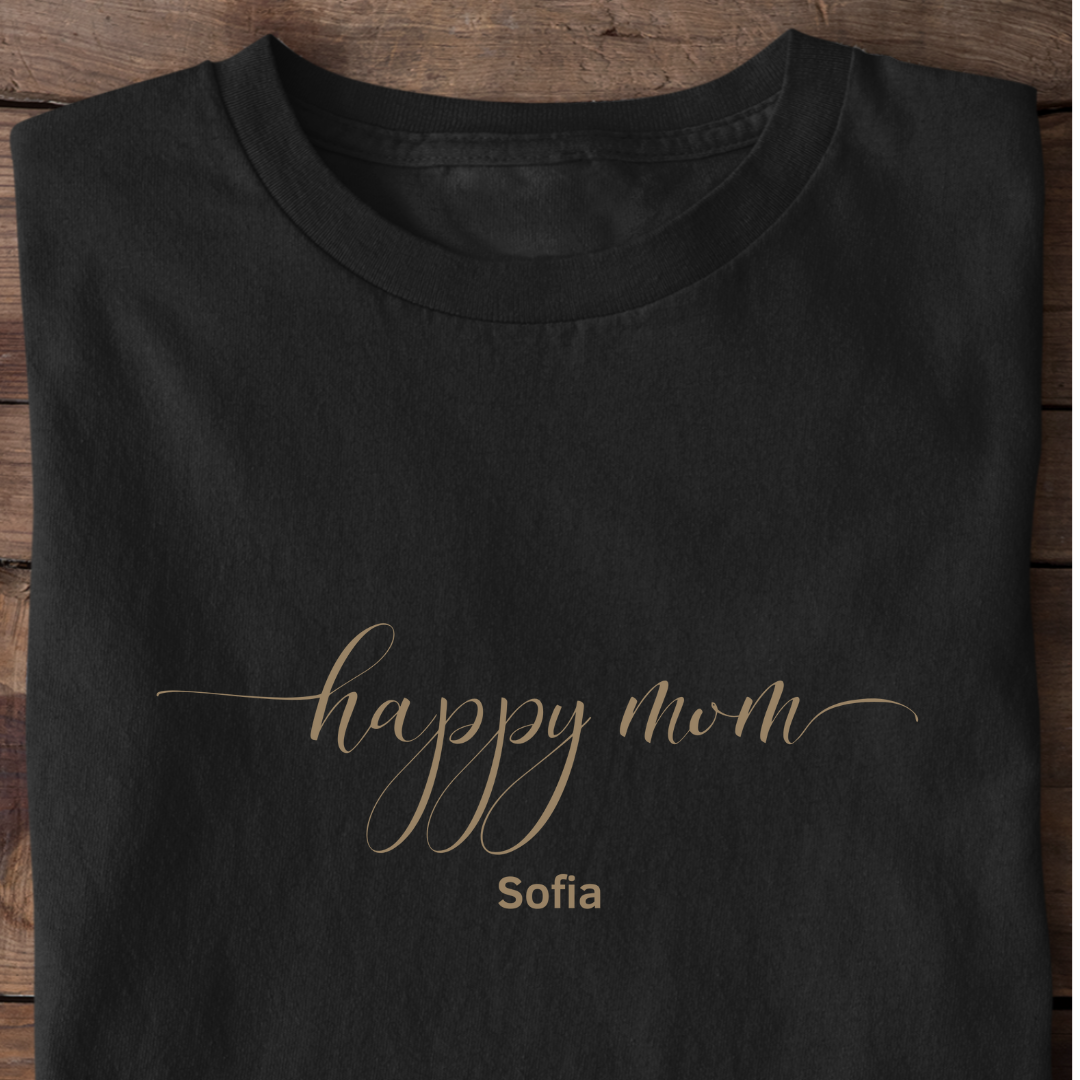 mamá feliz, nombre personalizable - Camisa premium para damas