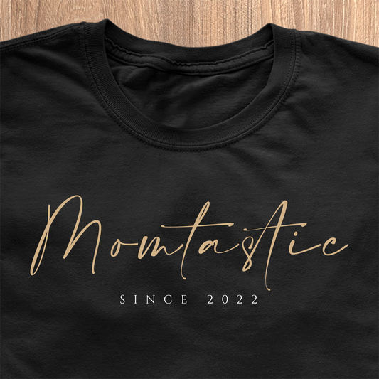 Momtastic SINCE T-Shirt schwaarz - date personaliséierbar