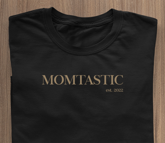 Momtastic Elegance Edition T-Shirt schwaarz - Datum personaliséierbar