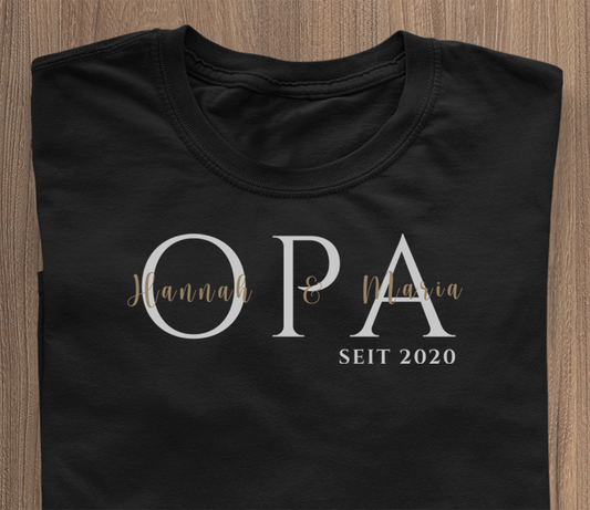 OPA seit... T-Shirt schwarz - Namen personalisierbar