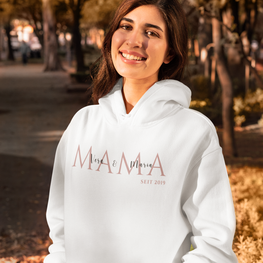 Personalisierbares MAMA Hoodie weiß